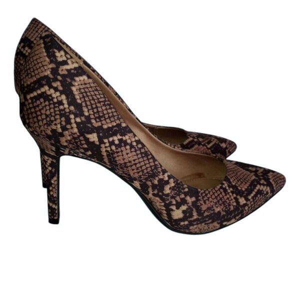 H&M BEIGE & BLACK SNAKE PRINT HEELS SZ.7 NWOT. - Picture 6 of 10